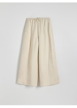 Reserved - Spodnie z lnem - beżowy ze sklepu Reserved w kategorii Spodnie damskie - zdjęcie 173126882