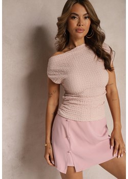 Różowa Marszczona Bluzka bez Rękawów Dimias ze sklepu Renee odzież w kategorii Bluzki damskie - zdjęcie 173127723