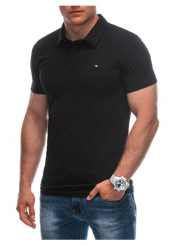 Koszulka męska Polo bez nadruku 1940S - czarna ze sklepu Edoti w kategorii T-shirty męskie - zdjęcie 173127961
