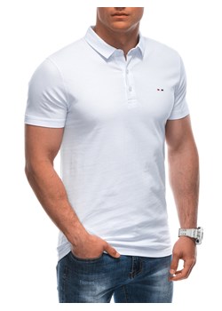 Koszulka męska Polo bez nadruku 1940S - biała ze sklepu Edoti w kategorii T-shirty męskie - zdjęcie 173128012