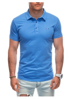 Koszulka męska Polo bez nadruku 1940S - jasnoniebieska ze sklepu Edoti w kategorii T-shirty męskie - zdjęcie 173128032