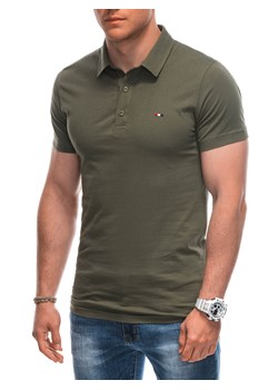 Koszulka męska Polo bez nadruku 1940S - khaki ze sklepu Edoti w kategorii T-shirty męskie - zdjęcie 173128040