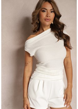 Biała Marszczona Bluzka bez Rękawów Dimias ze sklepu Renee odzież w kategorii Bluzki damskie - zdjęcie 173129442