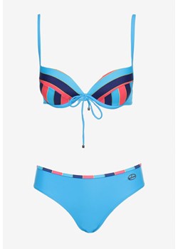 Niebieskie 2-Częściowe Bikini Stanik Wiązany z Przodu z Usztywnieniem Majtki Typu Figi Vikisette ze sklepu Renee odzież w kategorii Stroje kąpielowe - zdjęcie 173129650