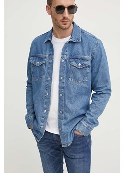 Pepe Jeans koszula jeansowa REGULAR OVERSHIRT męska kolor granatowy relaxed z kołnierzykiem klasycznym PM308584MS3 ze sklepu ANSWEAR.com w kategorii Koszule męskie - zdjęcie 173132980