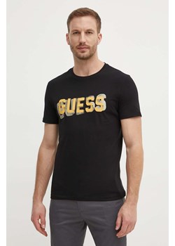 Guess t-shirt bawełniany męski kolor czarny z nadrukiem M4YI15 I3Z14 ze sklepu ANSWEAR.com w kategorii T-shirty męskie - zdjęcie 173133064