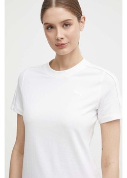 Puma t-shirt bawełniany HER damski kolor biały 677883 ze sklepu ANSWEAR.com w kategorii Bluzki damskie - zdjęcie 173133550