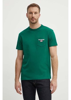 Polo Ralph Lauren t-shirt bawełniany męski kolor zielony z aplikacją 710938452 ze sklepu ANSWEAR.com w kategorii T-shirty męskie - zdjęcie 173133612