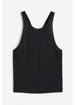 H & M - Koszulka z domieszką lnu - Czarny ze sklepu H&M w kategorii Bluzki damskie - zdjęcie 173134913