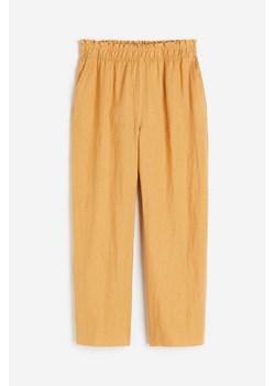 H & M - Lniane spodnie do kostki - Żółty ze sklepu H&M w kategorii Spodnie damskie - zdjęcie 173134922