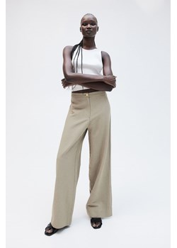 H & M - Spodnie z domieszką lnu - Brązowy ze sklepu H&M w kategorii Spodnie damskie - zdjęcie 173134950