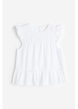 H & M - Top z falbankowym rękawem - Biały ze sklepu H&M w kategorii Bluzki damskie - zdjęcie 173134960