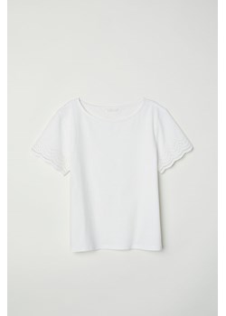 H & M - Top z haftem angielskim - Biały ze sklepu H&M w kategorii Bluzki damskie - zdjęcie 173134970
