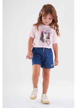 Różowy bawełniana t-shirt dziewczęcy z nadrukiem ze sklepu 5.10.15 w kategorii Bluzki dziewczęce - zdjęcie 173136173