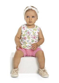 Komplet dziewczęcy t-shirt w kwiatki  i różowe spodenki ze sklepu 5.10.15 w kategorii Komplety niemowlęce - zdjęcie 173136174