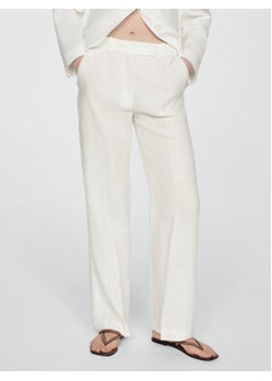 Mango Spodnie materiałowe Niza 77070369 Biały Regular Fit ze sklepu MODIVO w kategorii Spodnie damskie - zdjęcie 173139063