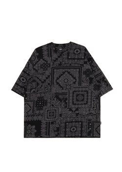Cropp - Czarna koszulka z nadrukiem all over - czarny ze sklepu Cropp w kategorii T-shirty męskie - zdjęcie 173139211