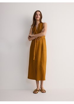 Reserved - Sukienka z ozdobną klamrą - brązowy ze sklepu Reserved w kategorii Sukienki - zdjęcie 173139631