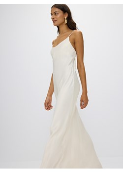 Reserved - Satynowa sukienka maxi w wiskozy - biały ze sklepu Reserved w kategorii Sukienki - zdjęcie 173139633