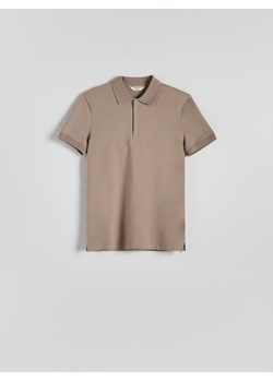 Reserved - Bwełniana koszulka polo slim - złamana biel ze sklepu Reserved w kategorii T-shirty męskie - zdjęcie 173140164