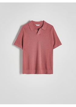 Reserved - Sweter polo z domieszką lyocellu - brudny róż ze sklepu Reserved w kategorii T-shirty męskie - zdjęcie 173140193
