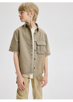Reserved - Jeansowa koszula oversize - szary ze sklepu Reserved w kategorii Koszule chłopięce - zdjęcie 173140200