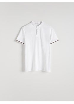 Reserved - Koszulka polo regular ze stójką - biały ze sklepu Reserved w kategorii T-shirty męskie - zdjęcie 173140221