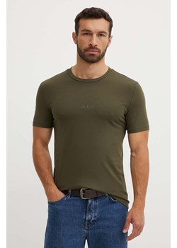 Guess t-shirt bawełniany AIDY męski kolor zielony z aplikacją M2YI72 I3Z14 ze sklepu ANSWEAR.com w kategorii T-shirty męskie - zdjęcie 173140600