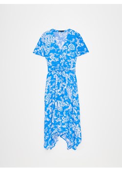 Mohito - Niebieska sukienka midi z wiskozy - niebieski ze sklepu Mohito w kategorii Sukienki - zdjęcie 173142071