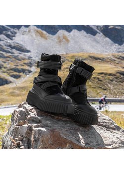 Relaks Czarne Śniegowce Damskie Paskami Na Rzep ze sklepu Wojas w kategorii Śniegowce damskie - zdjęcie 173143852