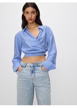 Reserved - Koszula z kopertowym wiązaniem - niebieski ze sklepu Reserved w kategorii Bluzki damskie - zdjęcie 173154263