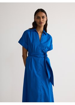 Reserved - Koszulowa sukienka midi - niebieski ze sklepu Reserved w kategorii Sukienki - zdjęcie 173154341
