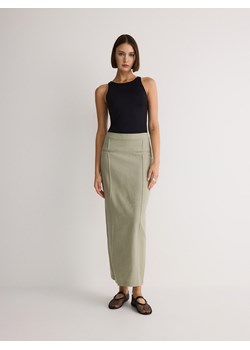Reserved - Spódnica midi - zielony ze sklepu Reserved w kategorii Spódnice - zdjęcie 173154493