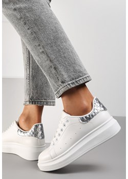 Biało-Srebrne Sneakersy na Niskiej Platformie w Klasycznym Stylu Lucid Dream ze sklepu renee.pl w kategorii Trampki damskie - zdjęcie 173255963