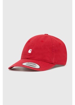 Carhartt WIP czapka z daszkiem bawełniana Madison Logo Cap kolor bordowy z aplikacją I023750.2AGXX ze sklepu PRM w kategorii Czapki z daszkiem damskie - zdjęcie 173257822