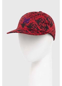Needles czapka z daszkiem kolor czerwony wzorzysta OT052 ze sklepu PRM w kategorii Czapki z daszkiem męskie - zdjęcie 173257941