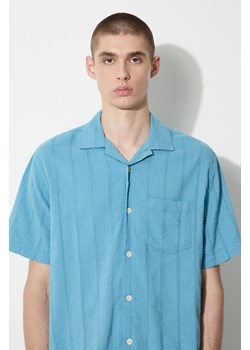 Corridor koszula Striped Seersucker męska kolor niebieski regular SS0014 ze sklepu PRM w kategorii Koszule męskie - zdjęcie 173257963