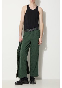 Corridor spodnie bawełniane Floral Embroidered Trouser kolor zielony proste TR0076 ze sklepu PRM w kategorii Spodnie męskie - zdjęcie 173258090