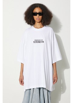 VETEMENTS t-shirt bawełniany Property Of Vetements T-Shirt kolor biały z nadrukiem UE64TR330W ze sklepu PRM w kategorii T-shirty męskie - zdjęcie 173258240