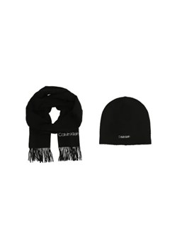 Calvin Klein Szal + czapka | z dodatkiem wełny ze sklepu Gomez Fashion Store w kategorii Czapki zimowe męskie - zdjęcie 173262004