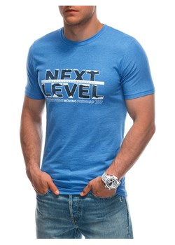 T-shirt męski z nadrukiem 1960S - niebieski ze sklepu Edoti w kategorii T-shirty męskie - zdjęcie 173276654