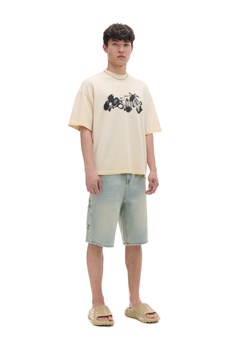 Cropp - Kremowa koszulka z nadrukiem - kremowy ze sklepu Cropp w kategorii T-shirty męskie - zdjęcie 173276884