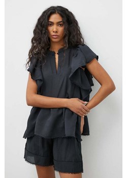 MUNTHE bluzka damska kolor czarny gładka ze sklepu ANSWEAR.com w kategorii Bluzki damskie - zdjęcie 173277681