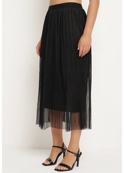 Czarna Tiulowa Spódnica z Elastyczną Gumką w Talii Rissayne ze sklepu Born2be Odzież w kategorii Spódnice - zdjęcie 173278653