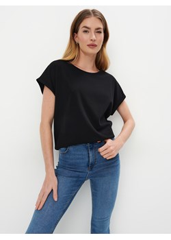 Mohito - Bawełniana koszulka - czarny ze sklepu Mohito w kategorii Bluzki damskie - zdjęcie 173280111