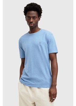 AllSaints t-shirt MD095Z OSSAGE SS CREW męski kolor niebieski gładki ze sklepu ANSWEAR.com w kategorii T-shirty męskie - zdjęcie 173280430