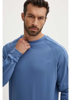 HUGO bluza bawełniana lounge kolor niebieski gładka 50520494 ze sklepu ANSWEAR.com w kategorii Bluzy męskie - zdjęcie 173280470