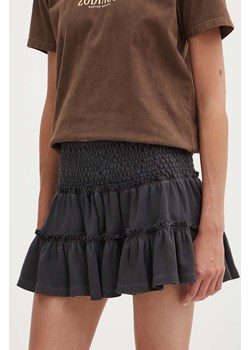 Superdry spódnica bawełniana kolor szary mini rozkloszowana ze sklepu ANSWEAR.com w kategorii Spódnice - zdjęcie 173281030