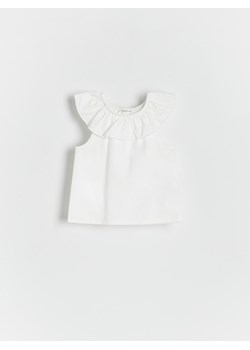 Reserved - T-shirt z falbaną - złamana biel ze sklepu Reserved w kategorii Kaftaniki i bluzki - zdjęcie 173281192