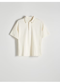 Reserved - Koszulka polo boxy - złamana biel ze sklepu Reserved w kategorii T-shirty męskie - zdjęcie 173281353